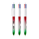 Bolígrafo de plástico con acabado metálico con tinta 4 colores Flags BIC® color verde