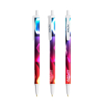 Bolígrafo de plástico con mecanismo de clic y tinta azul Clic Stic BIC® color blanco