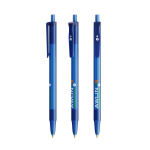 Bolígrafo de plástico con mecanismo de clic y tinta azul Clic Stic BIC® color azul transparente