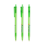 Bolígrafo de plástico con mecanismo de clic y tinta azul Clic Stic BIC® color verde transparente