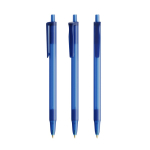 Bolígrafo de plástico con cuerpo de goma Softfeel® y tinta azul BIC® color azul transparente