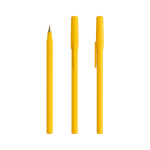 Bolígrafo de plástico de escritura suave con tinta azul Round Stic BIC® color amarillo