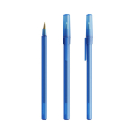 Bolígrafo de plástico de escritura suave con tinta azul Round Stic BIC® color azul transparente
