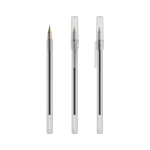 Bolígrafo de plástico de escritura suave con tinta azul Round Stic BIC® color blanco transparente