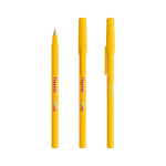 Bolígrafo de plástico diseño clásico y escritura negra Round Stic BIC® color amarillo