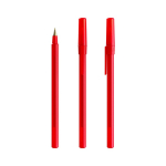 Bolígrafo de plástico diseño clásico y escritura negra Round Stic BIC® color rojo transparente