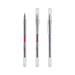 Bolígrafo de plástico diseño clásico y escritura negra Round Stic BIC® color blanco transparente