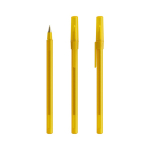Bolígrafo de plástico diseño clásico y escritura negra Round Stic BIC® color amarillo transparente