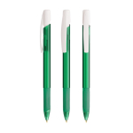Bolígrafo de plástico con pulsador retráctil y tinta azul BIC® color verde transparente