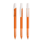 Bolígrafo de plástico con pulsador retráctil y tinta negra BIC® color naranja transparente