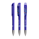 Bolígrafo de plástico con sección metálica cromada y tinta azul BIC® color azul