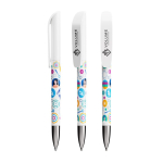Bolígrafo de plástico con sección metálica cromada y tinta azul BIC®
