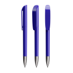 Bolígrafo de plástico con sección metálica cromada y tinta azul BIC®