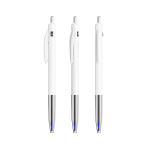 Bolígrafo de plástico retráctil y ergonómico con tinta azul BIC® color blanco