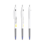 Bolígrafo de plástico retráctil y ergonómico con tinta azul BIC® color blanco