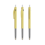Bolígrafo de plástico retráctil y ergonómico con tinta azul BIC® color amarillo pastel