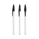 Bolígrafo de plástico con capuchón clásico y tinta negra Style BIC® color blanco/negro