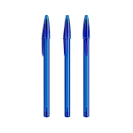Bolígrafo de plástico con capuchón clásico y escritura azul Style BIC® color azul transparente