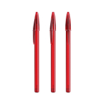 Bolígrafo de plástico con capuchón clásico y escritura azul Style BIC® color rojo transparente