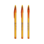 Bolígrafo de plástico con capuchón clásico y escritura azul Style BIC® color naranja transparente