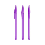 Bolígrafo de plástico con capuchón clásico y escritura azul Style BIC® color violeta transparente