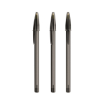 Bolígrafo de plástico con capuchón clásico y escritura azul Style BIC® color negro transparente