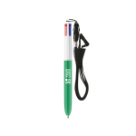 Bolígrafo de plástico con lanyard para colgar y tinta de 4 colores BIC® vista principal