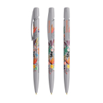 Bolígrafo de plástico con clip personalizable y tinta azul BIC® color plateado