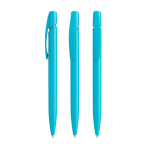 Bolígrafo de plástico con clip personalizable y tinta azul BIC® color azul cian