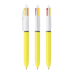 Bolígrafo de plástico con cuerpo amarillo y tinta de 4 colores Sun BIC® color amarillo