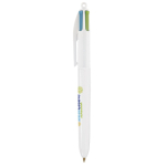 Bolígrafo de plástico con tinta de 4 colores novedosos BIC® color blanco vista trasera
