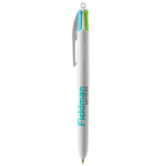 Bolígrafo de plástico con tinta de 4 colores novedosos BIC® color blanco