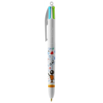 Bolígrafo de plástico con tinta de 4 colores novedosos BIC® color blanco vista detalle