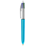 Bolígrafo de plástico de colores metálicos con tinta de 4 colores BIC® color azul cian
