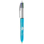 Bolígrafo de plástico de colores metálicos con tinta de 4 colores BIC® color azul cian