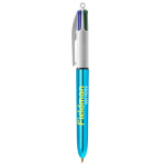 Bolígrafo de plástico de colores metálicos con tinta de 4 colores BIC® color azul cian