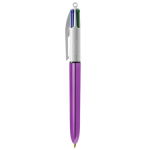 Bolígrafo de plástico de colores metálicos con tinta de 4 colores BIC® color morado