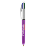Bolígrafo de plástico de colores metálicos con tinta de 4 colores BIC® color morado