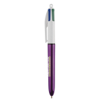 Bolígrafo de plástico de colores metálicos con tinta de 4 colores BIC® color morado vista trasera