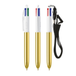 Bolígrafo de plástico acabado metálico y tinta de 4 colores Shine BIC®
