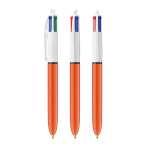 Bolígrafo de plástico con escritura fina 0,8mm y 4 tinta de colores BIC® color naranja