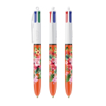 Bolígrafo de plástico con escritura fina 0,8mm y 4 tinta de colores BIC® color naranja