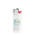 Mechero de plástico compacto con seguridad infantil BIC® J25 color blanco transparente
