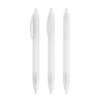 Bolígrafo de plástico de clic con perfil ancho y tinta negra Wide Body BIC® color blanco transparente