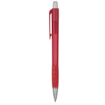 Bolígrafo de plástico translúcido y tinta azul Striped Grip BIC® color rojo