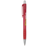 Bolígrafo de plástico translúcido y tinta azul Striped Grip BIC® color rojo
