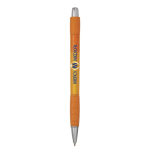 Bolígrafo de plástico translúcido y tinta azul Striped Grip BIC® color naranja