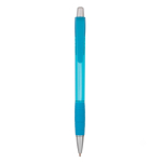 Bolígrafo de plástico translúcido y tinta azul Striped Grip BIC® color azul cian