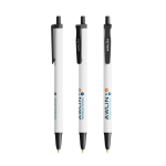 Bolígrafo de plástico reciclado con gran área de marcaje y tinta azul BIC® color negro