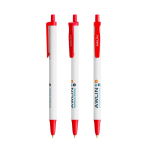 Bolígrafo de plástico reciclado con amplia impresión y tinta negra BIC® color rojo